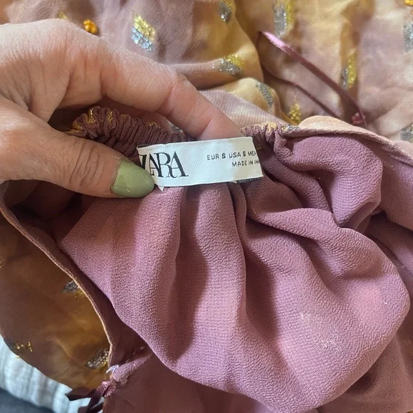 Ara Mauve and Gold Patterned Dress - Picture 4 of 10